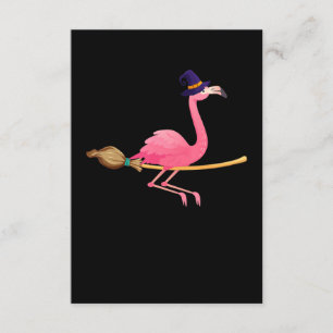 Flamingo Funny Flamingo Witch Halloween Enclosure Card