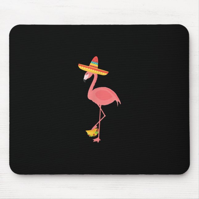 Flamingo Funny Mexican Food Taco Lover Gift Mouse Mat (Front)