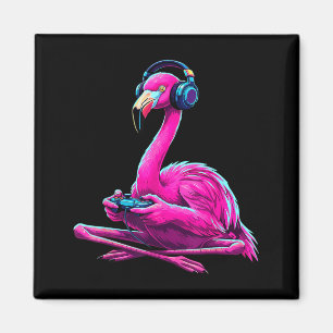 Flamingo Gaming Animal Video Games Funny Flamingo  Magnet