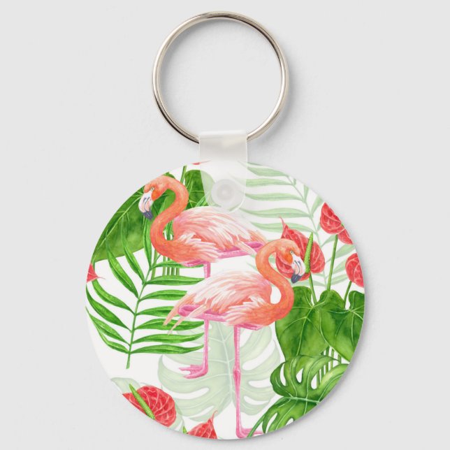 Flamingo garden key ring (Front)