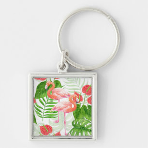 Flamingo garden key ring