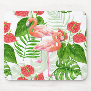 Flamingo garden mouse mat