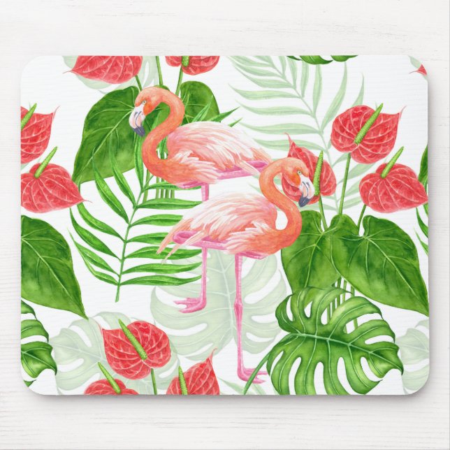 Flamingo garden mouse mat (Front)
