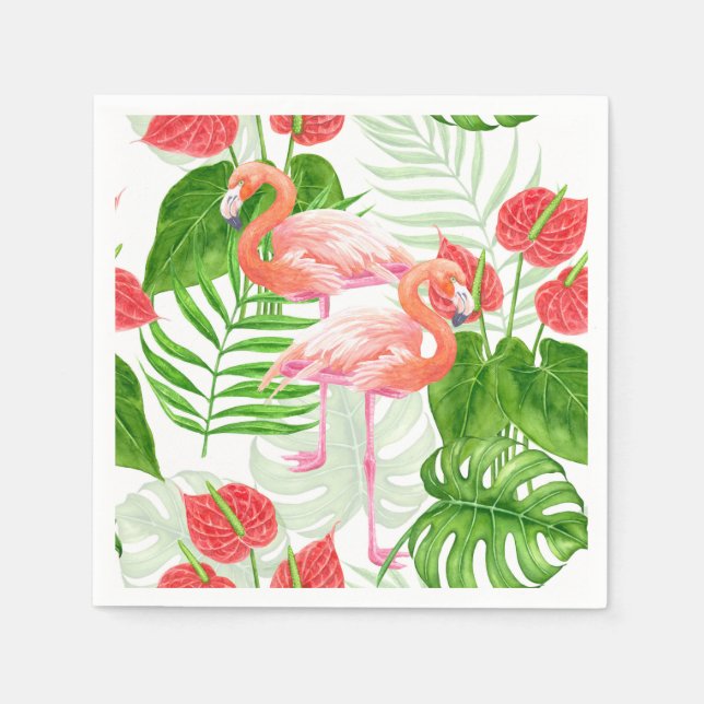 Flamingo garden napkin (Front)
