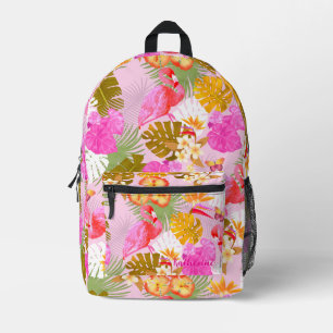 Flamingo Garden Pink Printed Backpack