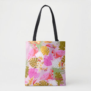 Flamingo Garden Pink Tote Bag