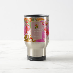 Flamingo Garden Pink Travel Mug
