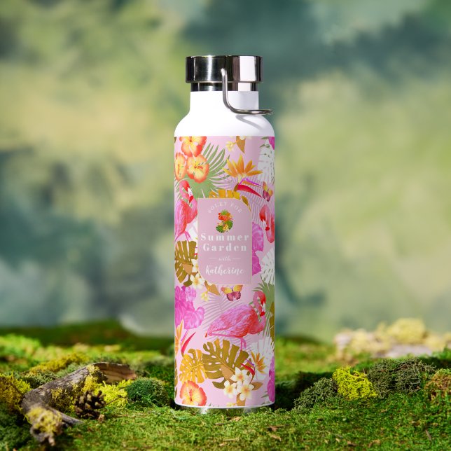 Flamingo Garden Pink Water Bottle (Outdoor (Rotated))