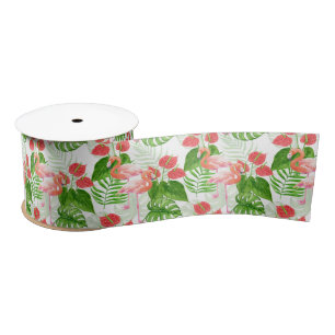 Flamingo garden satin ribbon