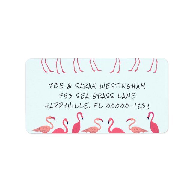 Flamingo Gathering Fun Return Address Labels (Front)