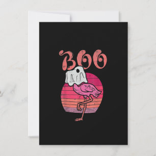 Flamingo Ghost Boo Pink Sunset Retro Halloween Bir Invitation