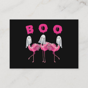Flamingo Ghost Flamingo Boo Halloween Costume Enclosure Card