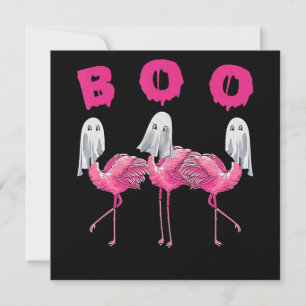 Flamingo   Ghost Flamingo Boo Halloween Costume Invitation