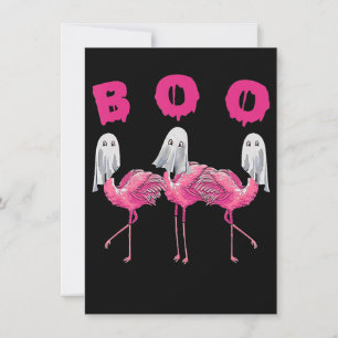 Flamingo   Ghost Flamingo Boo Halloween Costume Invitation
