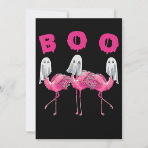 Flamingo   Ghost Flamingo Boo Halloween Costume Invitation