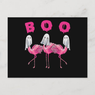 Flamingo   Ghost Flamingo Boo Halloween Costume Invitation Postcard