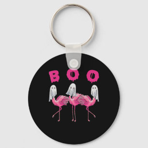 Flamingo   Ghost Flamingo Boo Halloween Costume Key Ring