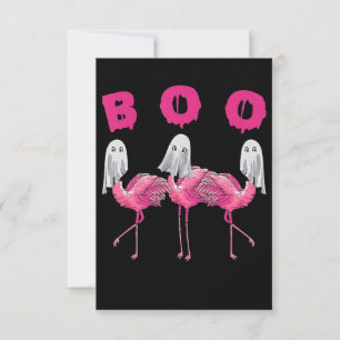 Flamingo   Ghost Flamingo Boo Halloween Costume Thank You Card