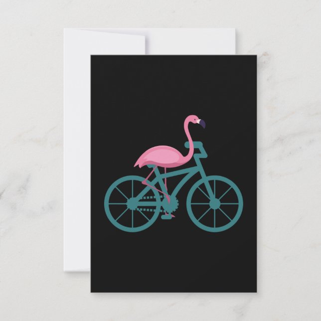 Flamingo gift bike cyclist thank you card (Front)