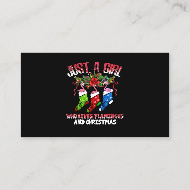 Flamingo Gift | Who Loves Flamingo And Christmas Enclosure Card (Front)