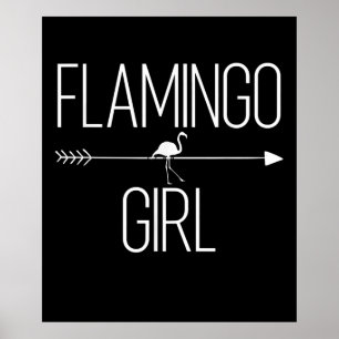Flamingo Girl Gift For Women Bird Animal Wading Poster