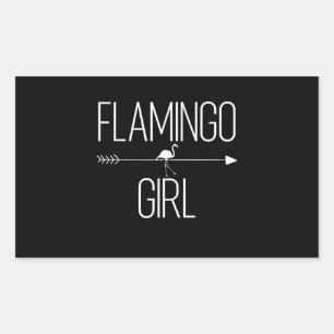 Flamingo Girl Gift For Women Bird Animal Wading Rectangular Sticker