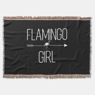 Flamingo Girl Gift For Women Bird Animal Wading Throw Blanket