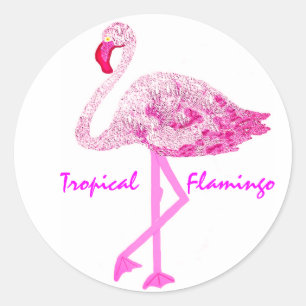 Flamingo Glory Classic Round Sticker