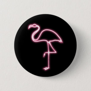 Flamingo glow 6 cm round badge