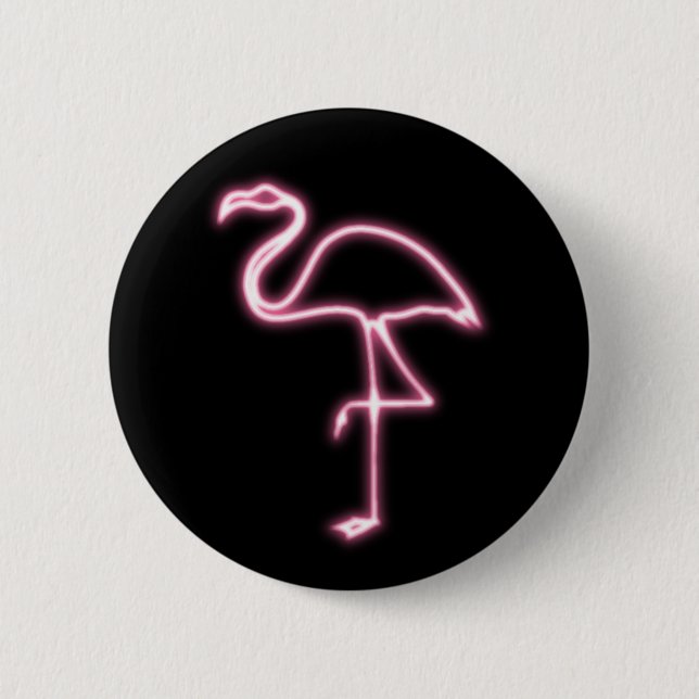 Flamingo glow 6 cm round badge (Front)