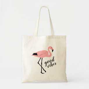 Flamingo Good Vibes Pink Black Cute Budget Tote
