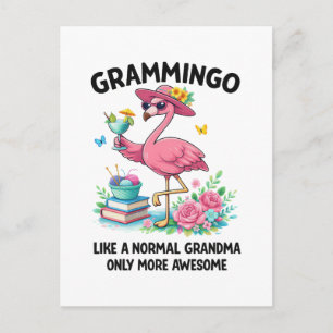 Flamingo Grammingo Like a Normal Grandma Only More Postcard