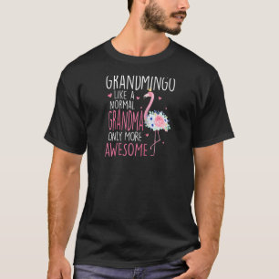 Flamingo Grandmingo Like A Normal Grandma Floral M T-Shirt