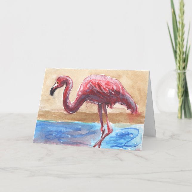 Flamingo Greeting Card (Front)