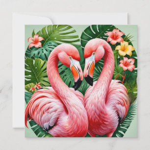 flamingo greetings card