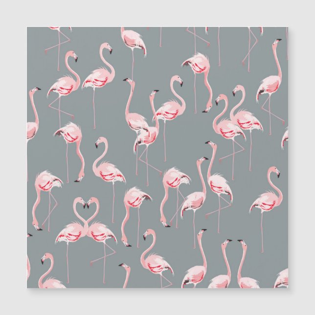 Flamingo Grey: Vintage Seamless Pattern. (Front)