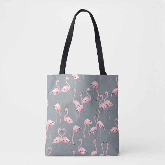 Flamingo Grey: Vintage Seamless Pattern. Tote Bag (Front)