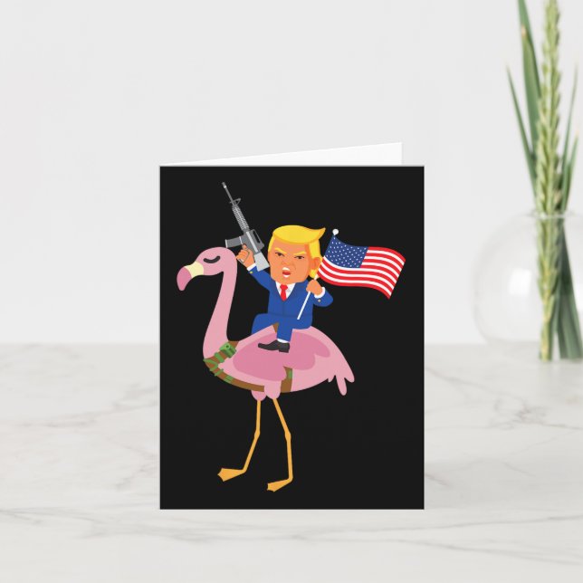 Flamingo Gun Merica 2020 Election Maga Republican  Card (Front)