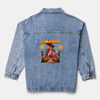 Flamingo Halloween Denim Jacket