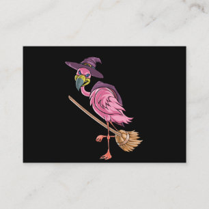 Flamingo Halloween Flamingo Witch Scary Party Enclosure Card