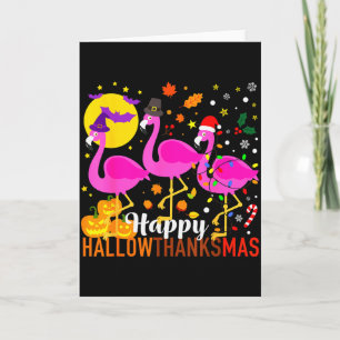Flamingo Halloween Thanksgiving Christmas Hallowth Card