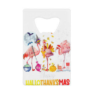 Flamingo Happy HalloThanksmas Funny Halloween Than