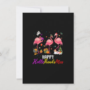 Flamingo Happy HalloThanksMas Thanksgiving Christm Invitation