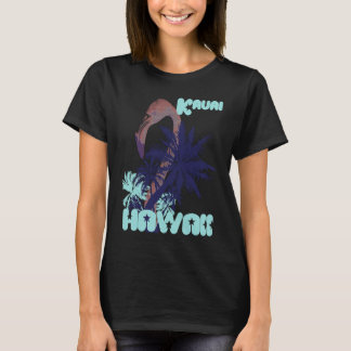Flamingo Hawaii Kauai Palm trees Vacation Ocean T-Shirt
