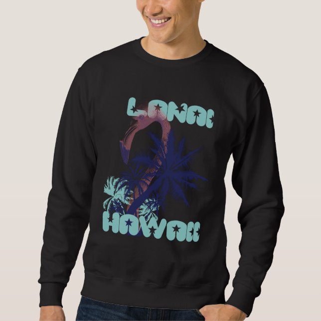 Flamingo Hawaii Lanai Palm trees Vacation Ocean Sweatshirt (Front)