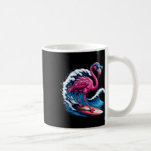 Flamingo Hawaiian Surfing Beach Summer Wave Coffee Mug
