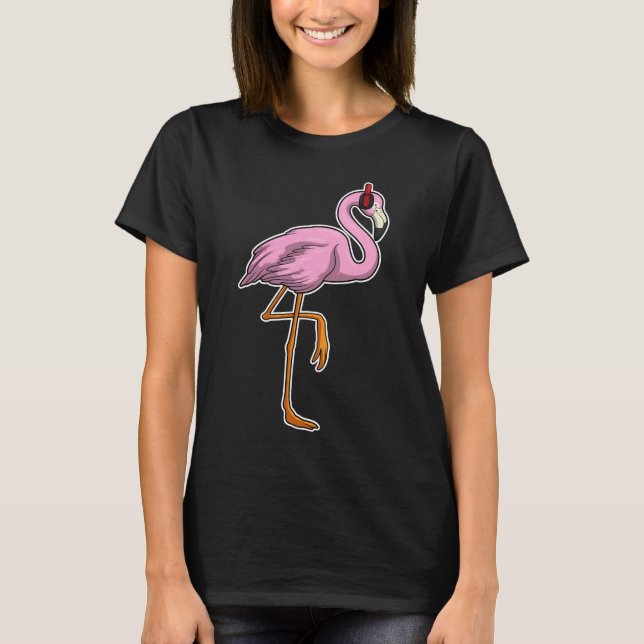 Flamingo Headphone Music T-Shirt (Front)