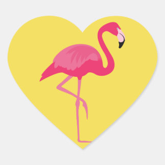 Flamingo Heart Sticker