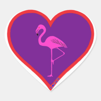 flamingo heart sticker