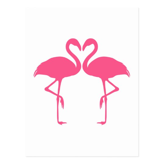 Download Flamingo heart, two pink flamingos in love postcard ...